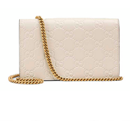 大人気♪グッチグッチシグネチャーコレクションチェリーレザーショルダークロスボディバッグミニウィメンズホワイト