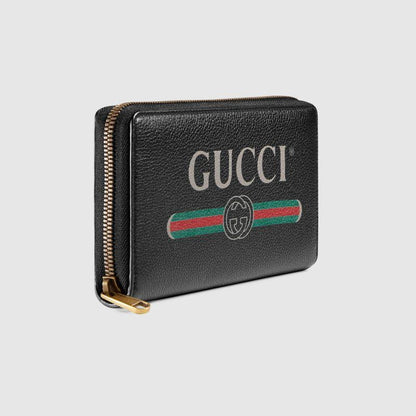 GUCCIグッチ新しいブラックレザーのロゴ印刷大容量マルチカード長財布496319 0GCAT 8163