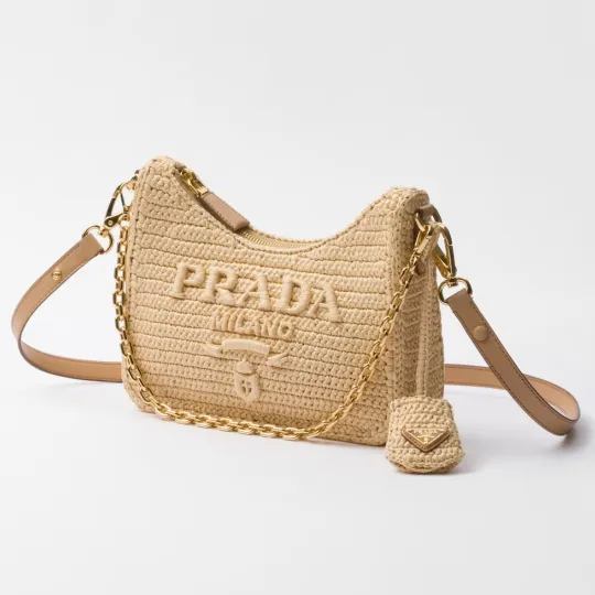 【大人気】PRADA プラダ◆Re-edition ミニバッグ チェーン ストラップ付 22*18*6CM 240920