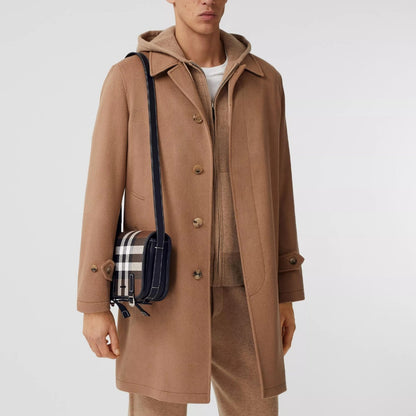 【BURBERRY】バーバリー チェック レザーメッセンジャーバッグ