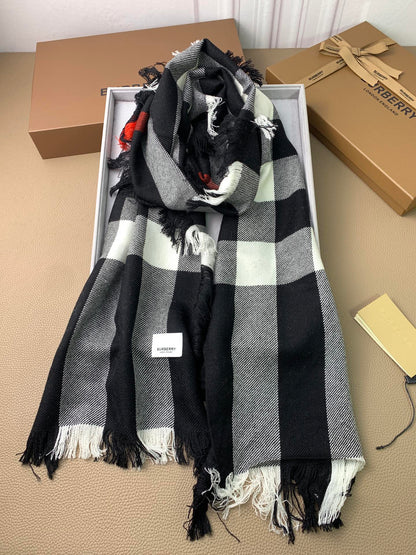 【2024】【BURBERRY バーバリー】オートクチュール ファッション トランジショナル カラー ロング ビアード スカーフ35*240CM