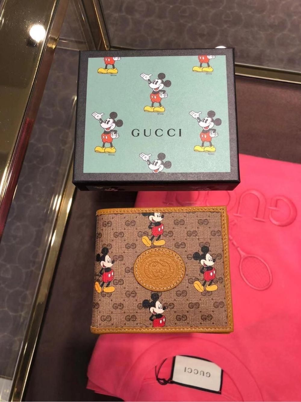 GG X Disneyグッチディズニー限定モデルネズミ年ミッキー老花二つ折り男性財布