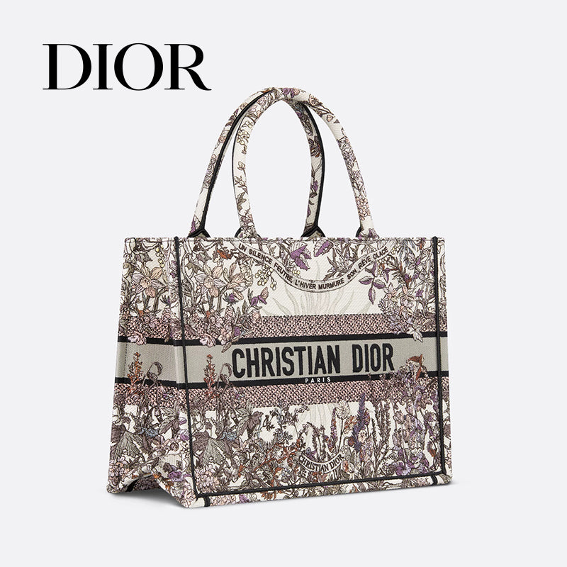 DIOR-刺繍入りトートバッグ(ミディアム)(36 x 27.5 x 16.5 cm)