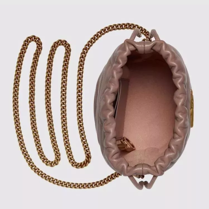 〔GGマーモント〕ミニ バケットバッグ/ホワイト レザー