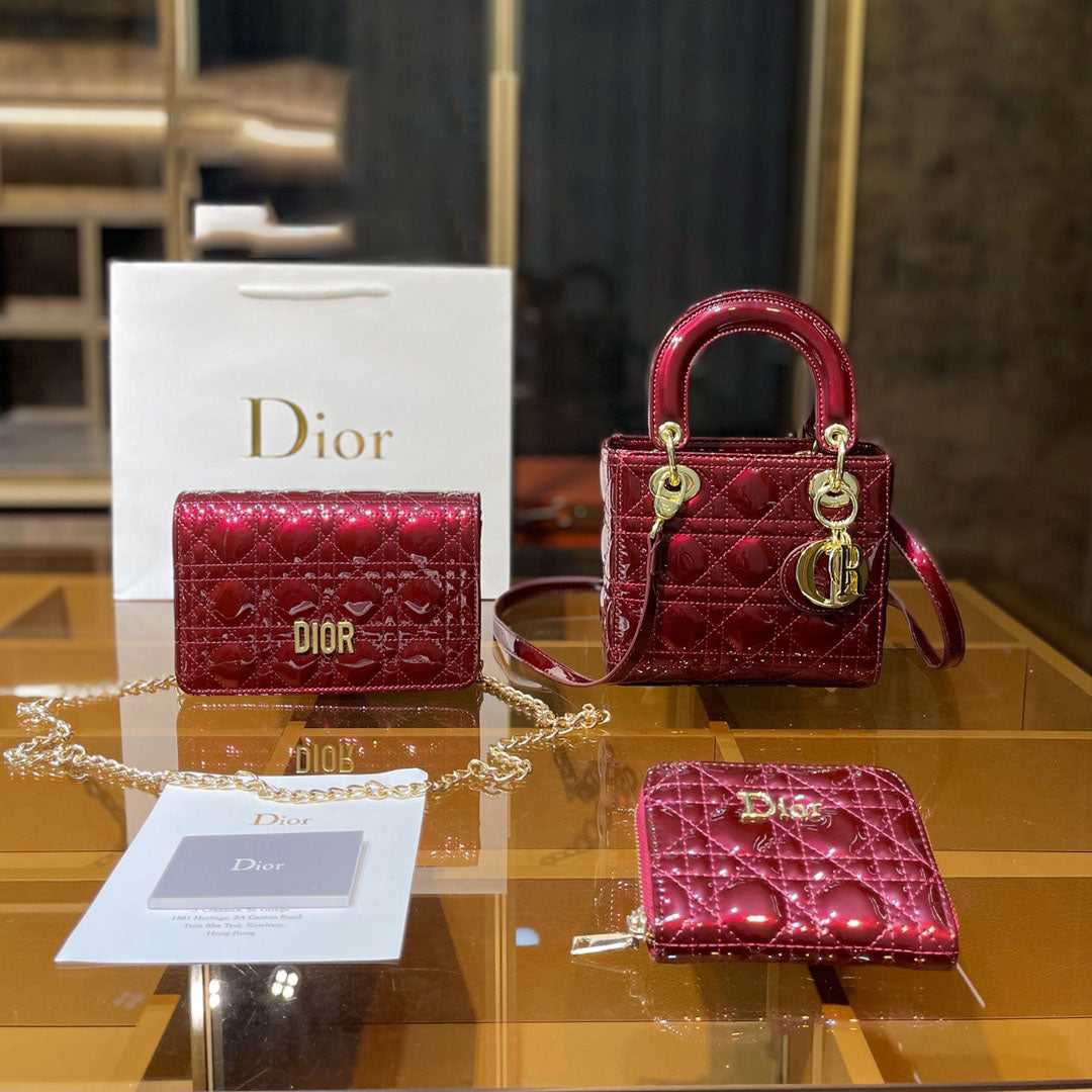 【ディオール国内配送】LADY DIOR マイクロバッグ【最短発送！】3点セット お得