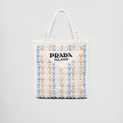 ラフィアxウッドビーズ トートバッグ