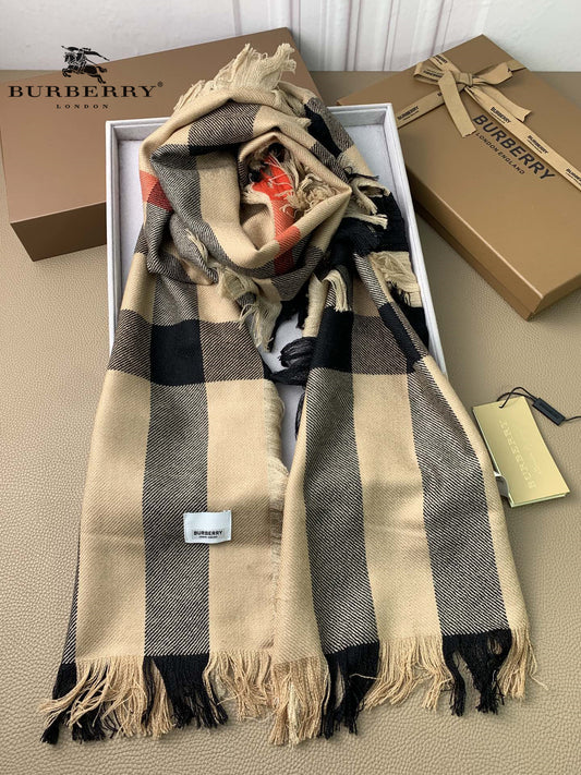 【2024】【BURBERRY バーバリー】オートクチュール ファッション トランジショナル カラー ロング ビアード スカーフ35*240CM