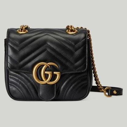 【GUCCI】直営店 GG マーモント マトラッセ　ミニバッグ 2色展開