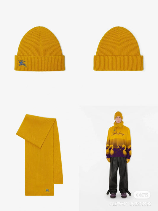 BURBERRY 帽子➕スカーフ！ 70% ウール + 30% ラビットファー ユニセックス、暖かくて快適