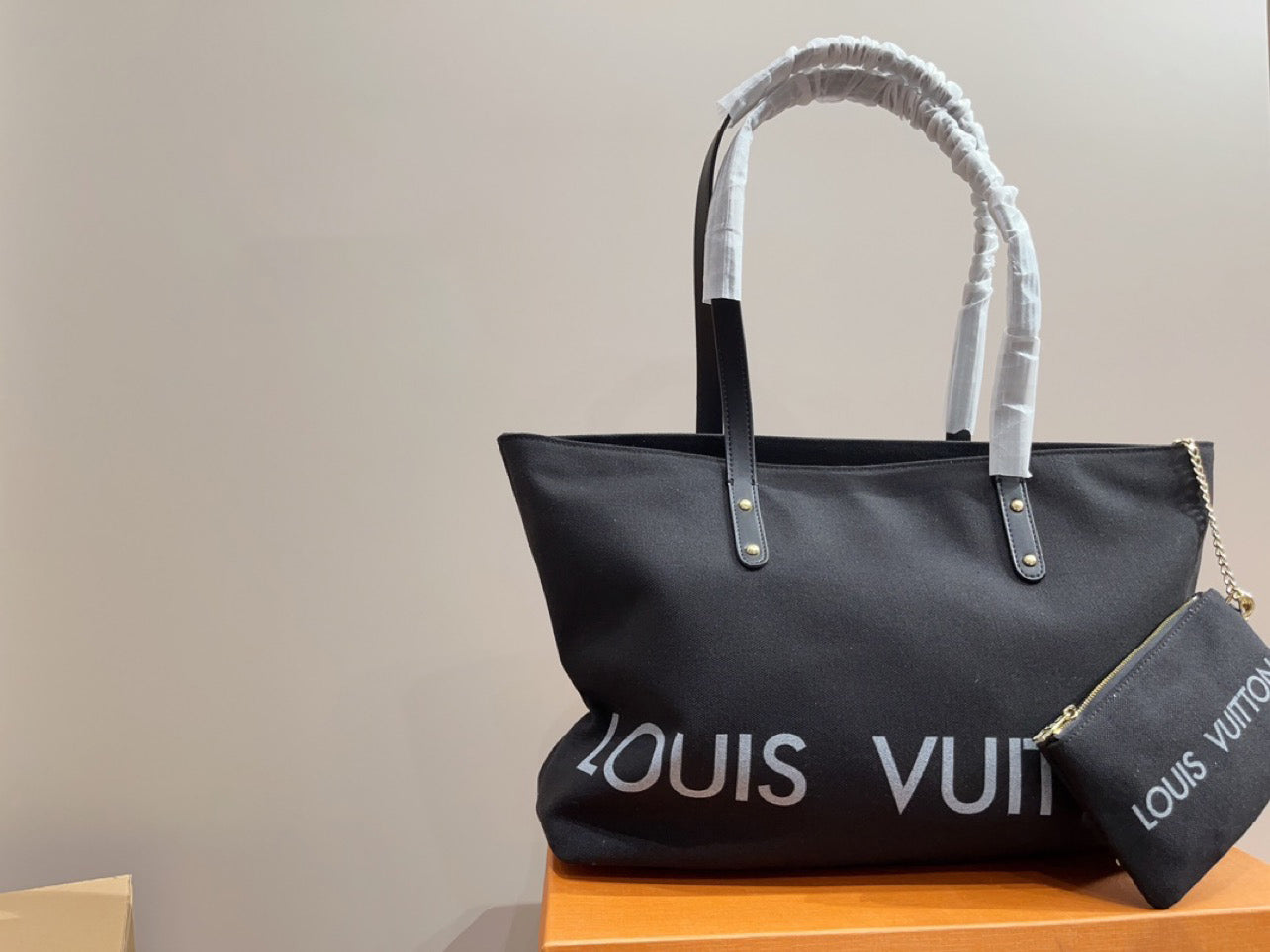 LVキャンバスショッピングバッグ.小銭入れ付き【50％割引 送料無料】