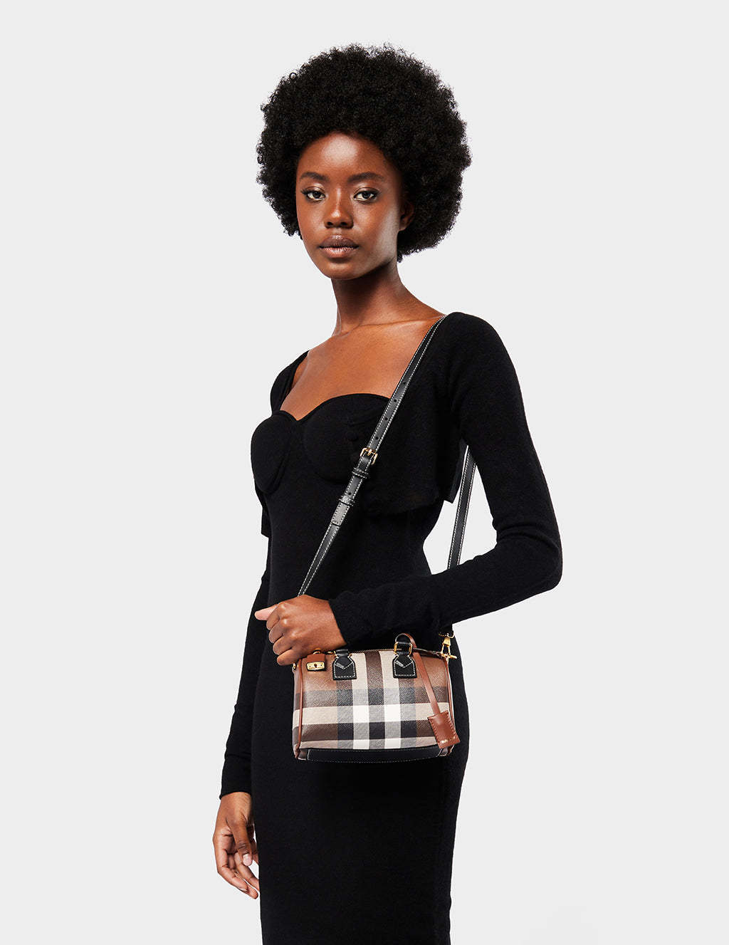 BURBERRY /　レディース チェック ミニ ボウリング バッグ