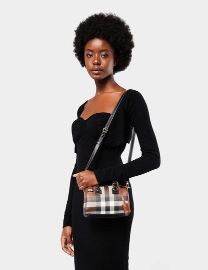 BURBERRY /　レディース チェック ミニ ボウリング バッグ