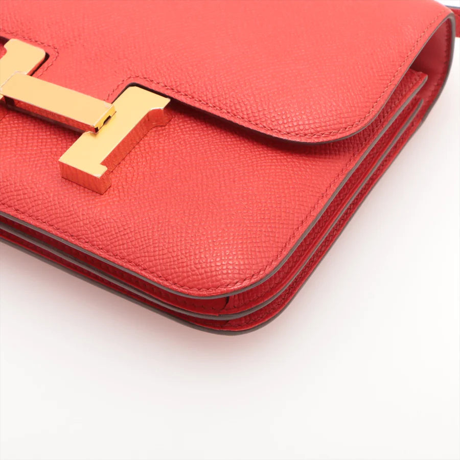 エルメス コンスタンス3 ミニ18 ヴォーエプソン ルージュクー ゴールド金具