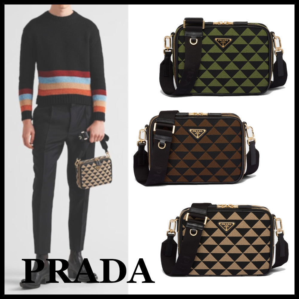 ★PRADA直営店★エンブロイダリー ファブリックバッグ