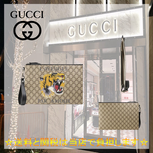 GGグッチタイガーヘッド男性クラッチ財布