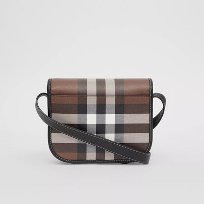 【BURBERRY】バーバリー チェック レザーメッセンジャーバッグ