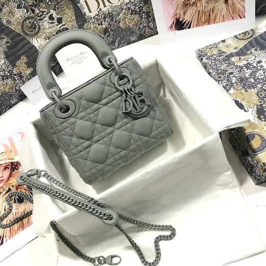 【超入手困難！ほしい！】Lady Diorトリコロールサテンチェック牛革