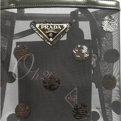 PRADA スモール ポルカドット メッシュ トートバッグ
