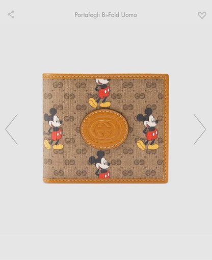 GG X Disneyグッチディズニー限定モデルネズミ年ミッキー老花二つ折り男性財布