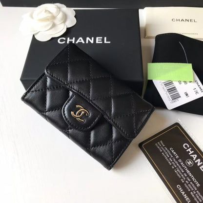 Chanel Classic Leather Wallet In Black
