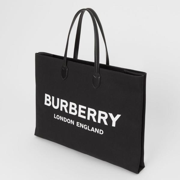 【BURBERRY】VIP価格で関送込★ロゴデティールキャンバス トート
