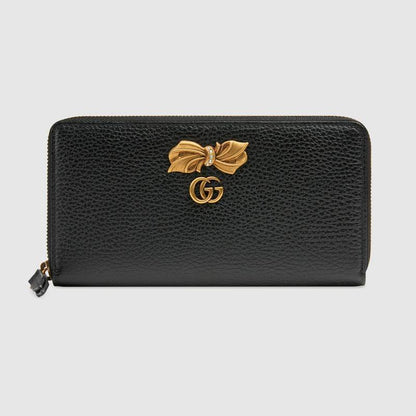 ボウ レザー ジップアラウンドウォレット