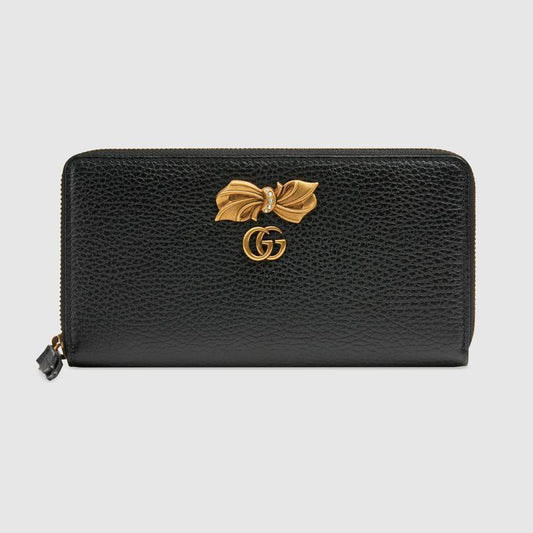 ボウ レザー ジップアラウンドウォレット