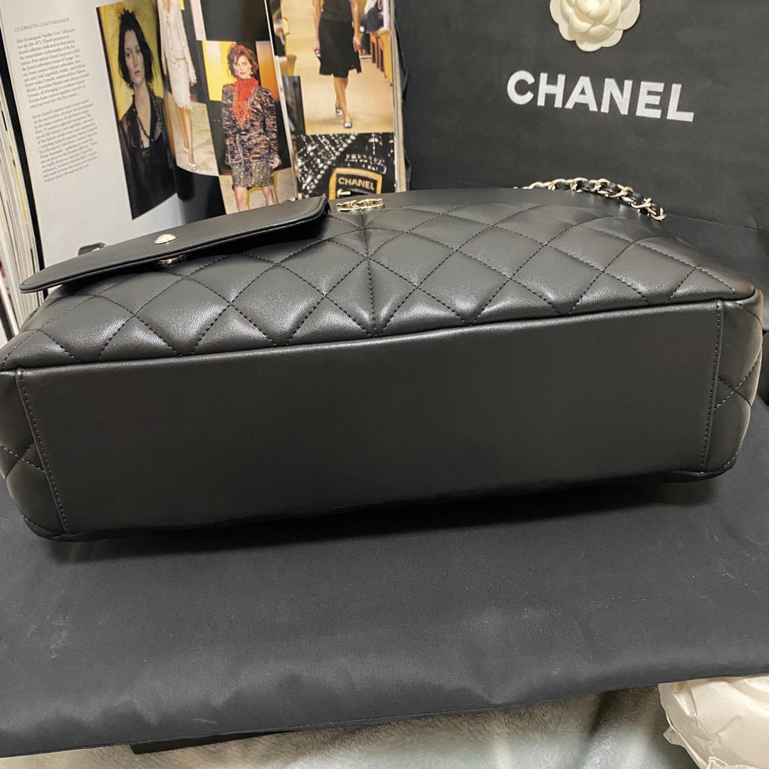 Chanel Calfskin Quilted Ultra Pocket Shopping Tote Navy AS3928