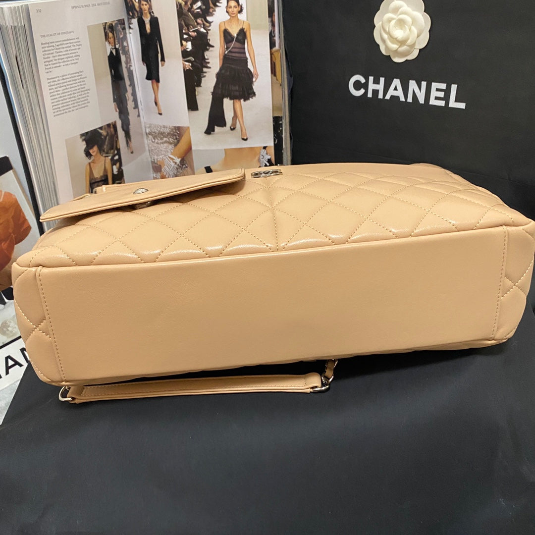 Chanel Calfskin Quilted Ultra Pocket Shopping Tote Navy AS3928