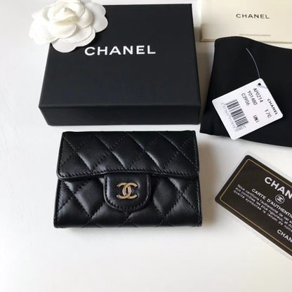 Chanel Classic Leather Wallet In Black
