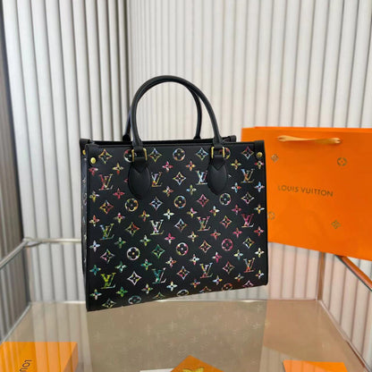 L&v カラフルなパターン ハンドバッグ ショッピングバッグ【50%オフ 送料無料】