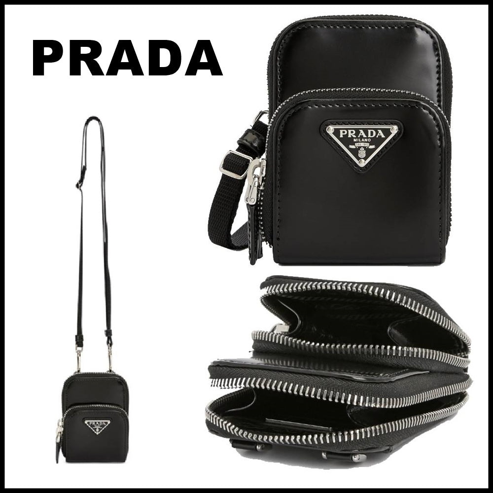 PRADA【関税/送料込】★BRUSHED LEATHER ミニクロスバッグ★