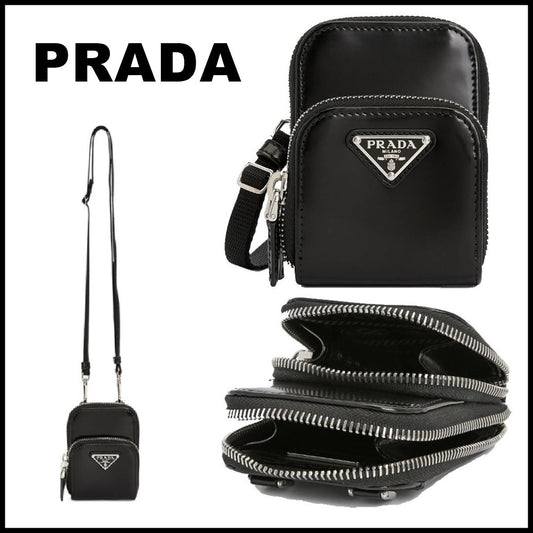 PRADA【関税/送料込】★BRUSHED LEATHER ミニクロスバッグ★