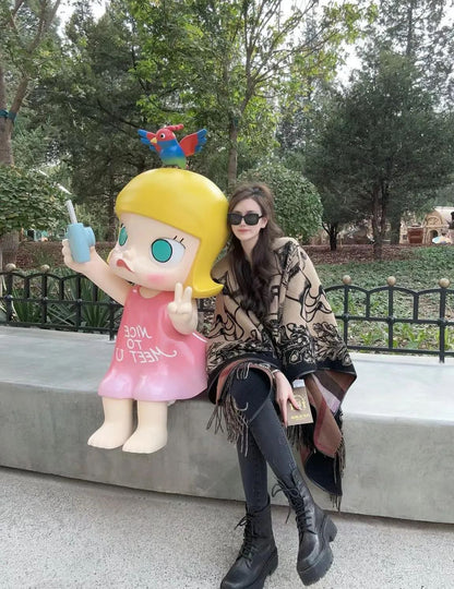 【BURBERRY バーバリー 】バーバリー最新作ナイトウォーホース両面ジャガードショールケープ‼ ️定番中の定番