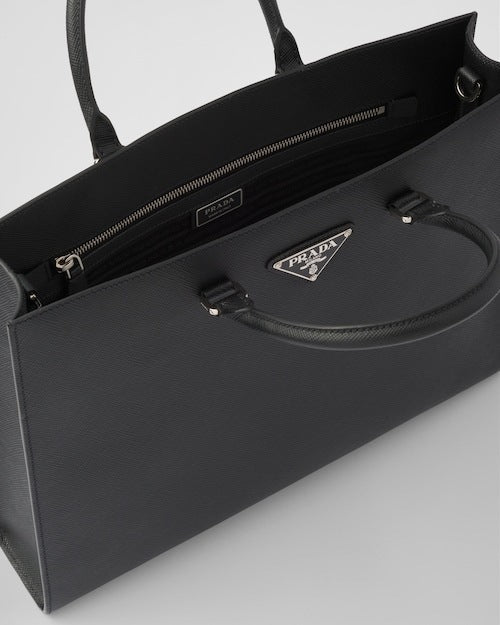 ★PRADA直営店★ブラック サフィアーノレザー トートバッグ