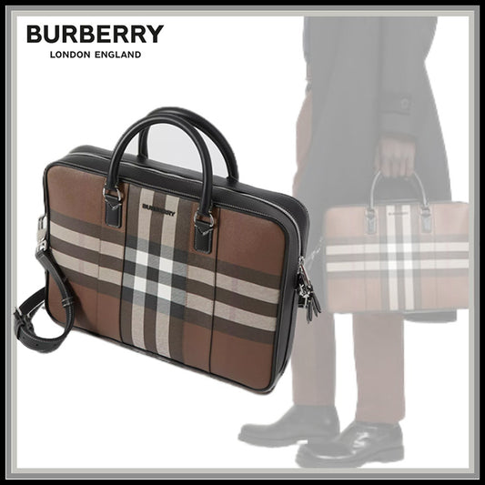 【Burberry】バーバリー チェック キャンバス ワーク バッグ
