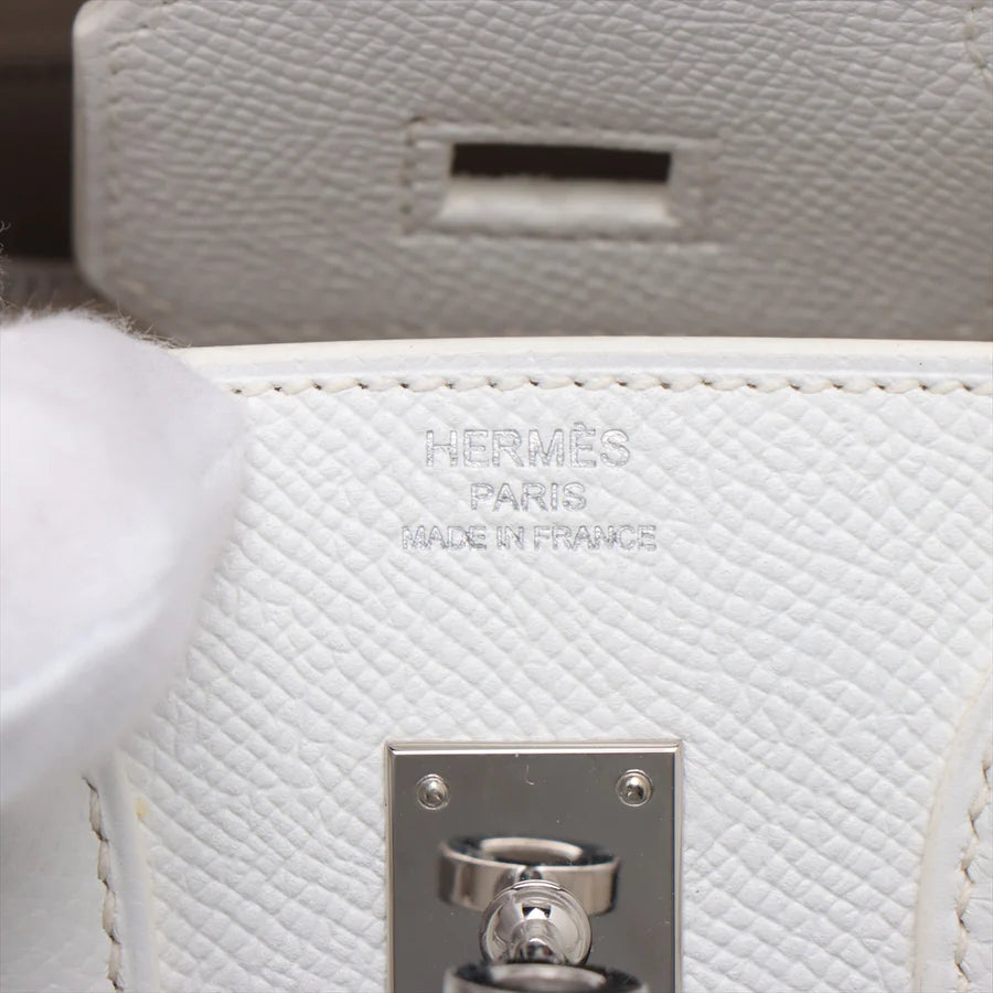 エルメス バーキン25 ヴォーエプソン ホワイト シルバー金具