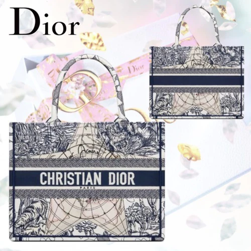 セレブ芸能人御用達・国内発* BOOK TOTE DIOR AROUND THE WORLD バッグ