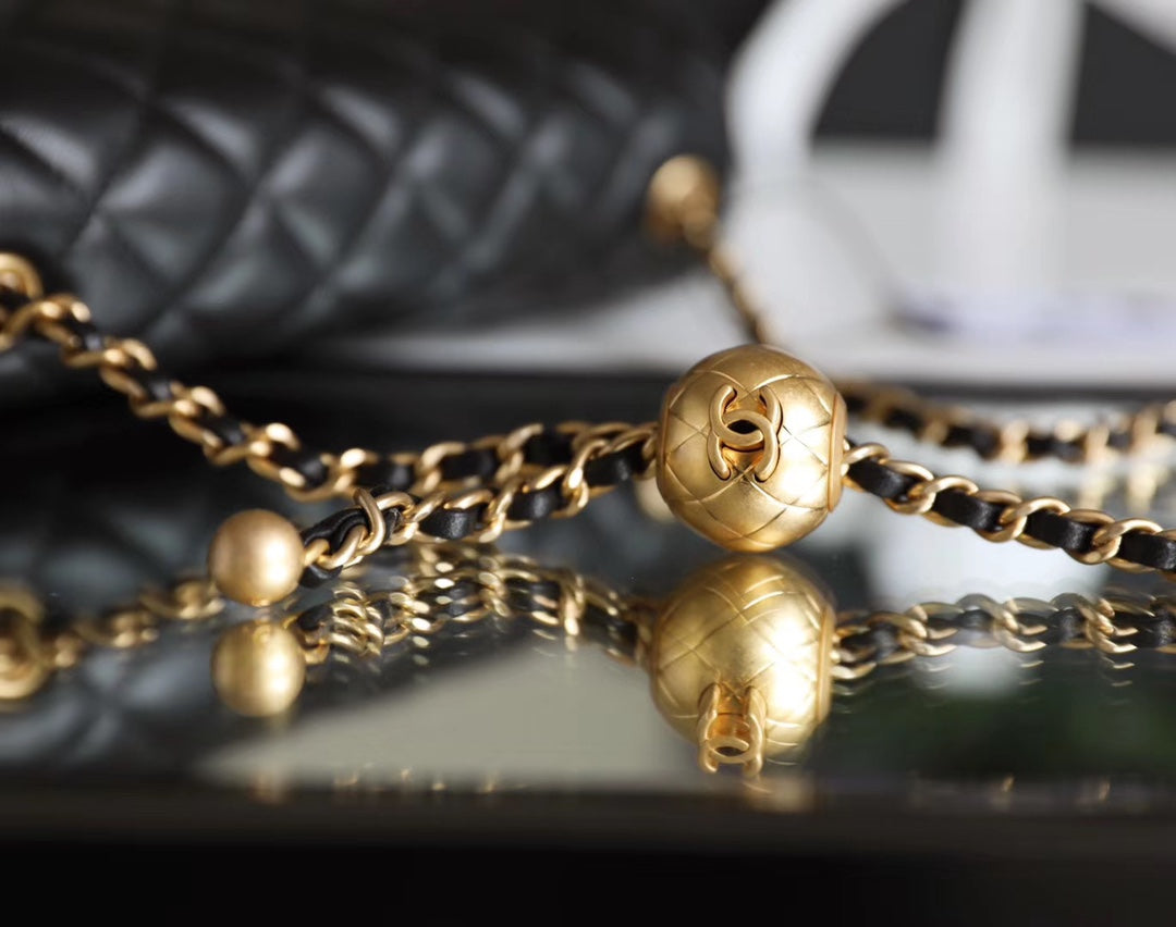 Chanel classic flap mini with golden ball