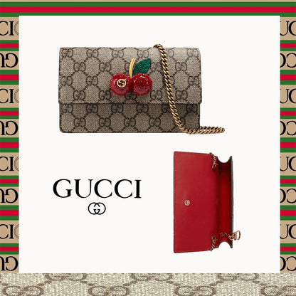 【特別なオファー】チェリー(さくらんぼ) 付き GGスプリーム キャンバス ミニバッグ