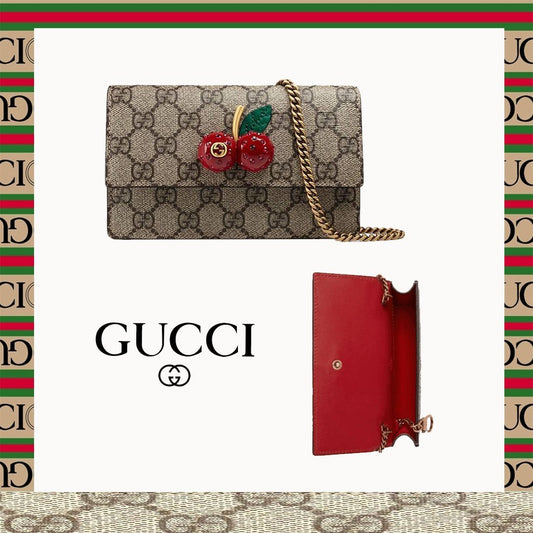 【特別なオファー】チェリー(さくらんぼ) 付き GGスプリーム キャンバス ミニバッグ