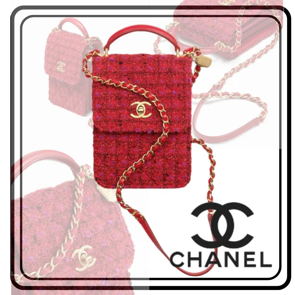 ツイードがかわいい★ 【CHANEL】ハンドルツイードバック