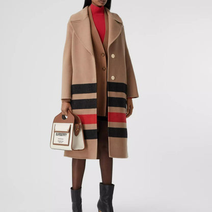 【BURBERRY】キャンバス レザー スモール ポケット トート