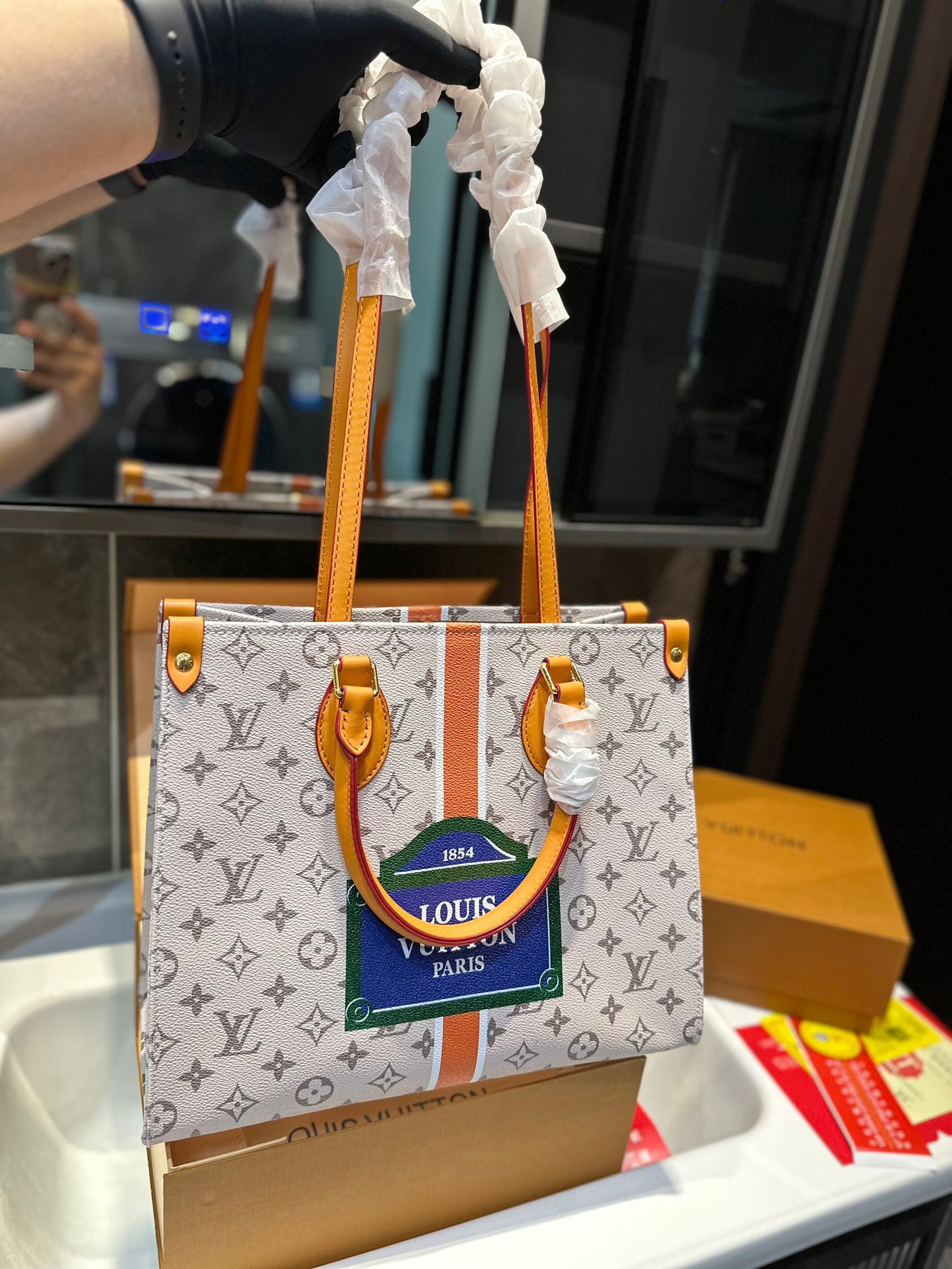 【L&V】23 ハンドバッグ 1854lvバッグ印刷 大容量 34cm