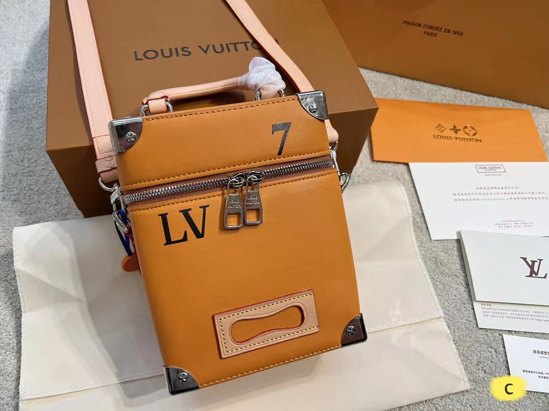 L&v バーティカルボックストランク ハンドバッグ ショルダーバッグ