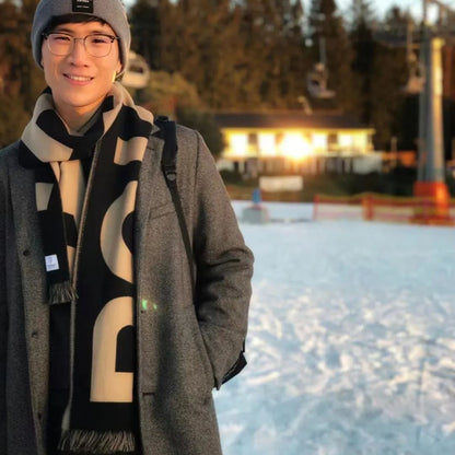 BURBERRY ロゴウールジャガードマフラー 190*35cm