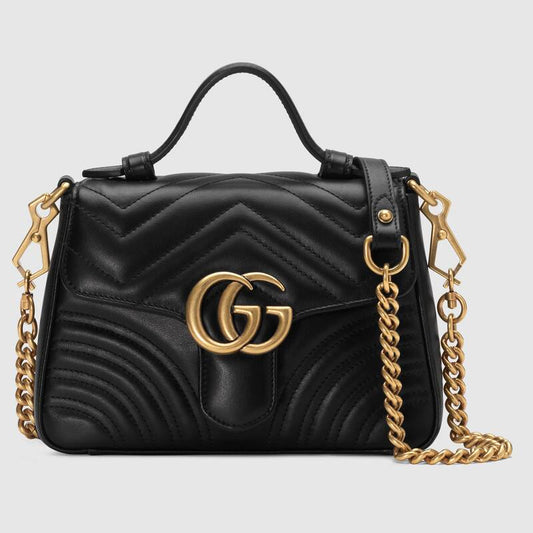 【GUCCI】グッチGGマーモントミニトップハンドルバッグ◆ハンドバッグ