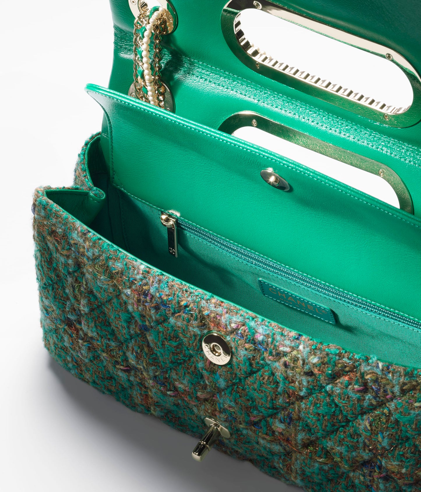 ラージ トップハンドル フラップ バッグ