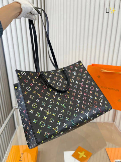 L&v カラフルなパターン ハンドバッグ ショッピングバッグ【50%オフ 送料無料】