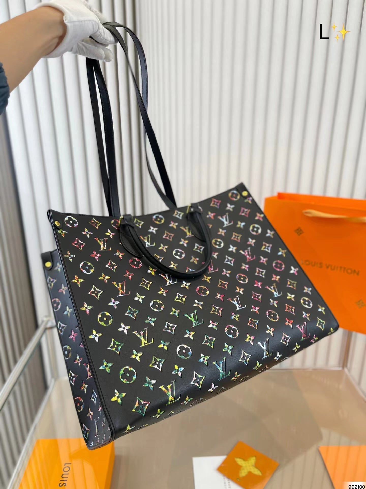 L&v カラフルなパターン ハンドバッグ ショッピングバッグ【50%オフ 送料無料】